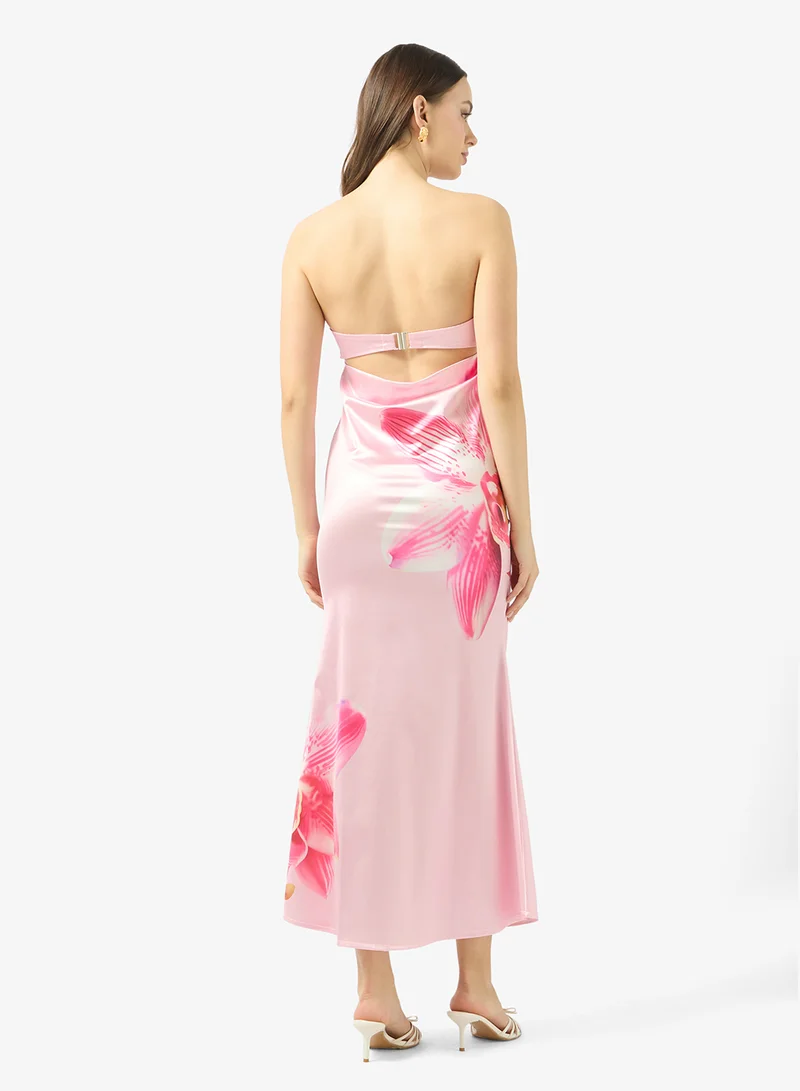 Ginger Bandeau Floral A Line Dress